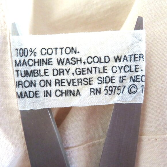 Vintage 90s Battenburg Lace Embroidered Curtain Valance 20" x 60" Beige Cotton - Picture 10 of 14